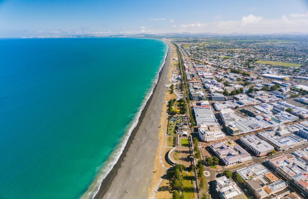 Aerial view of Napier coastline