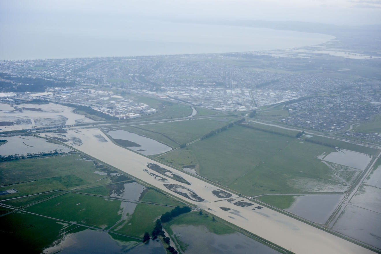 Flooded vineyards near Napier